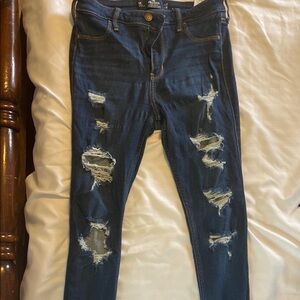 Distressed Blue Jeans